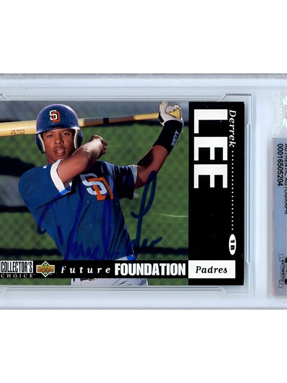 Derrek Lee Signed 1994 Collector's Choice #645 RC San Diego Padres BAS Slabbed